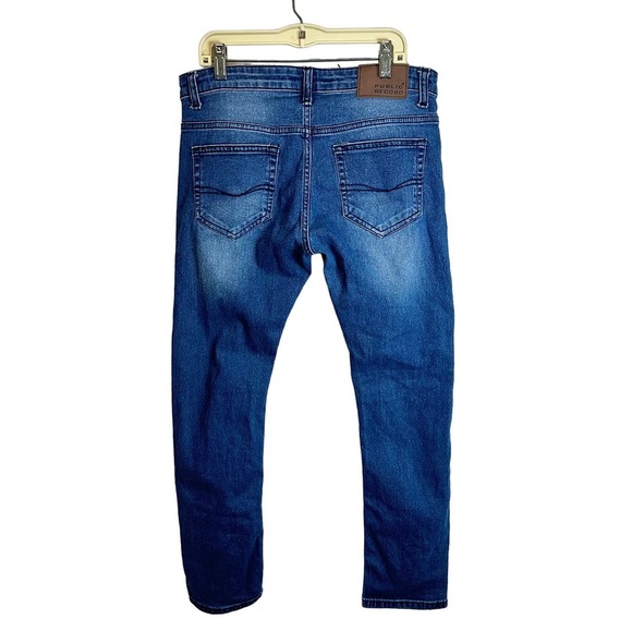 Public Record Skinny Fit Jeans Big Boy 14‎ XL Ripped Blue Medium Wash - Picture 2 of 10
